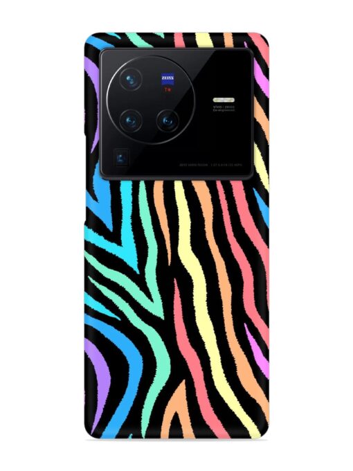 Colorful Abstract Zebra Snap Case for Vivo X80 Pro Zapvi