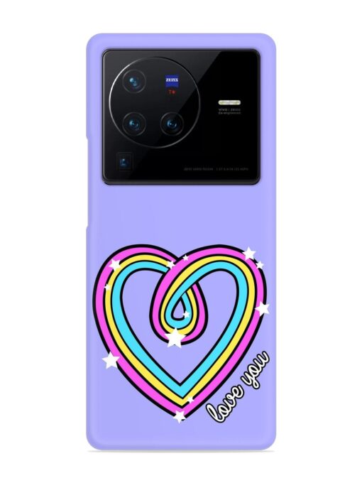 Colorful Rainbow Heart Snap Case for Vivo X80 Pro Zapvi