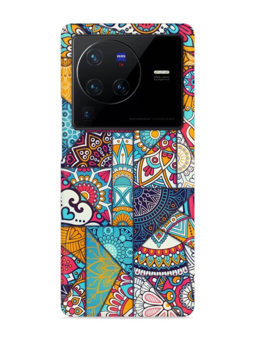 Patchwork Pattern Vintage Snap Case for Vivo X80 Pro Zapvi