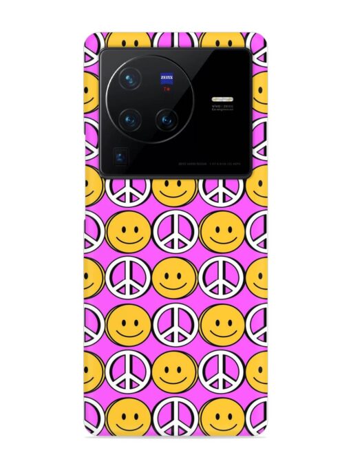 Smiley Face Peace Snap Case for Vivo X80 Pro