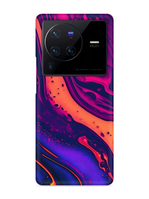 Fluid Blue Pink Art Snap Case for Vivo X80 Pro Zapvi