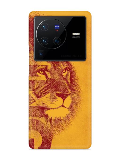 Gold Lion Crown Art Snap Case for Vivo X80 Pro Zapvi