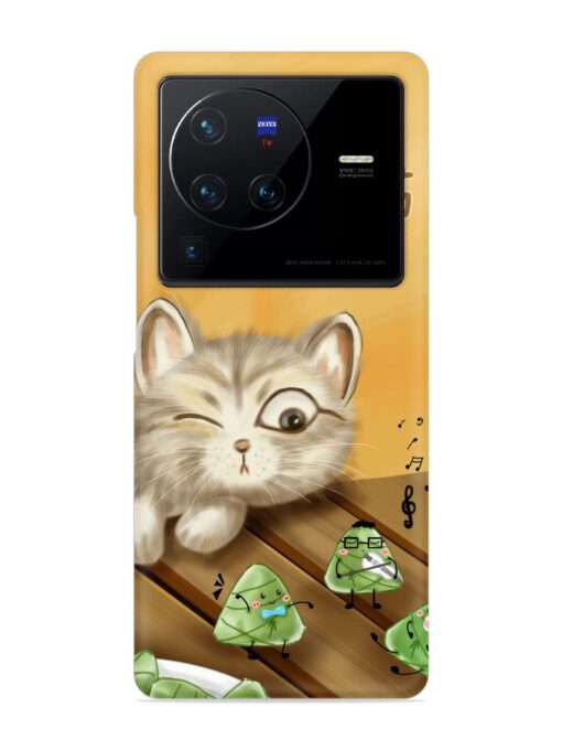 Cat Scorpion Dancing Snap Case for Vivo X80 Pro Zapvi