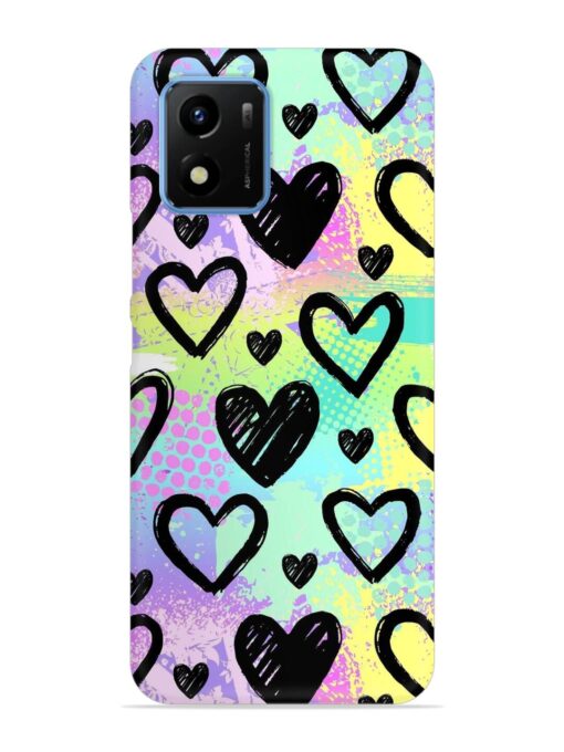 Bright Pattern Hearts Snap Case for Vivo Y01