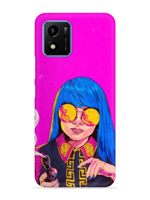 Aesthetic Anime Girl Snap Case for Vivo Y01 Zapvi