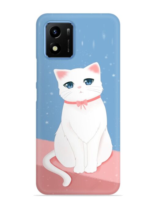 Cute White Cat Snap Case for Vivo Y01