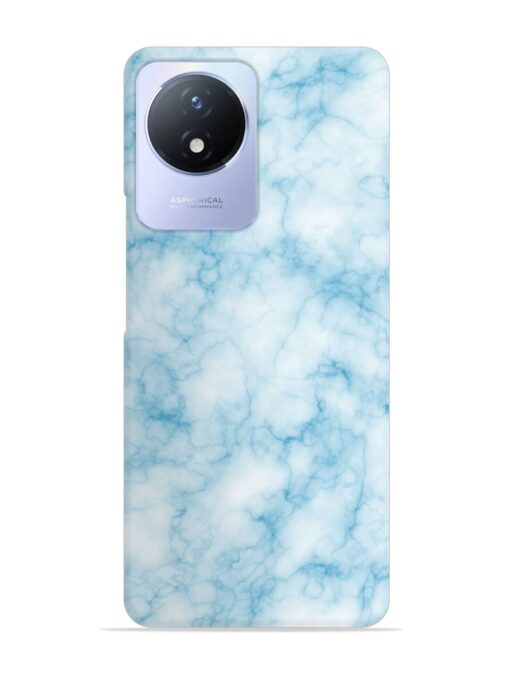 Blue White Natural Marble Snap Case for Vivo Y02 Zapvi