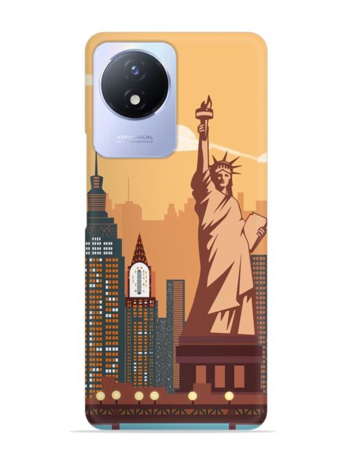 New York Statue Of Liberty Architectural Scenery Snap Case for Vivo Y02 Zapvi