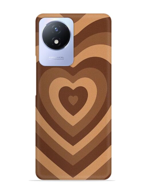 Brown Heart Snap Case for Vivo Y02