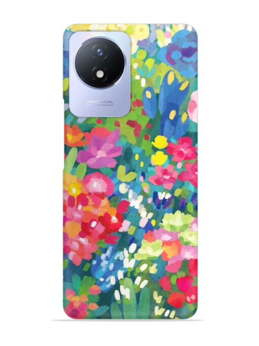 Watercolor Flower Art Snap Case for Vivo Y02 Zapvi