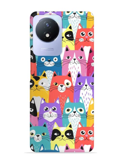 Funny Cartoon Cats Snap Case for Vivo Y02