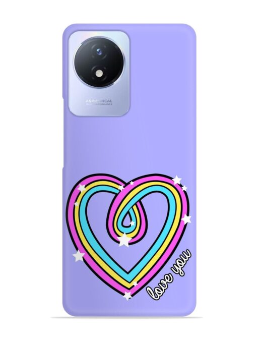 Colorful Rainbow Heart Snap Case for Vivo Y02