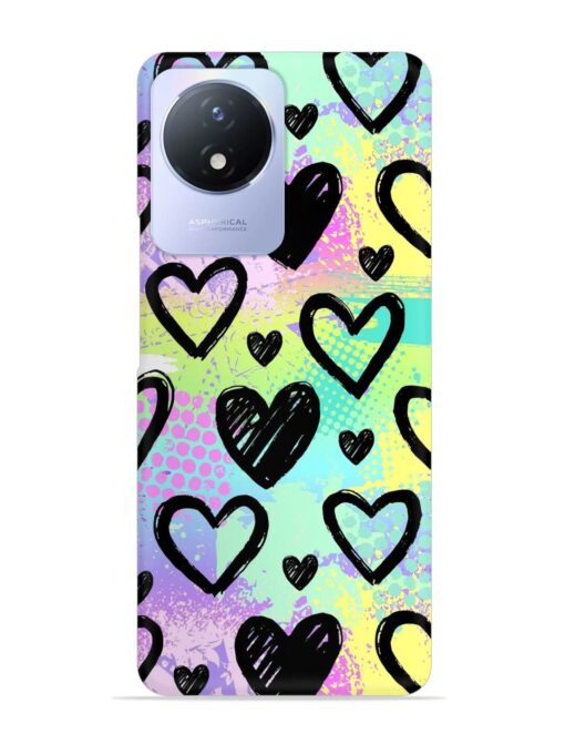 Bright Pattern Hearts Snap Case for Vivo Y02