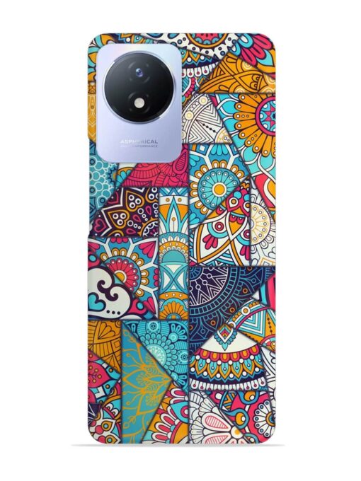 Patchwork Pattern Vintage Snap Case for Vivo Y02