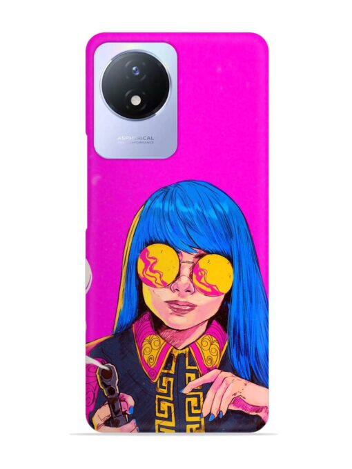 Aesthetic Anime Girl Snap Case for Vivo Y02