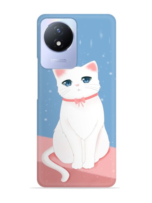 Cute White Cat Snap Case for Vivo Y02