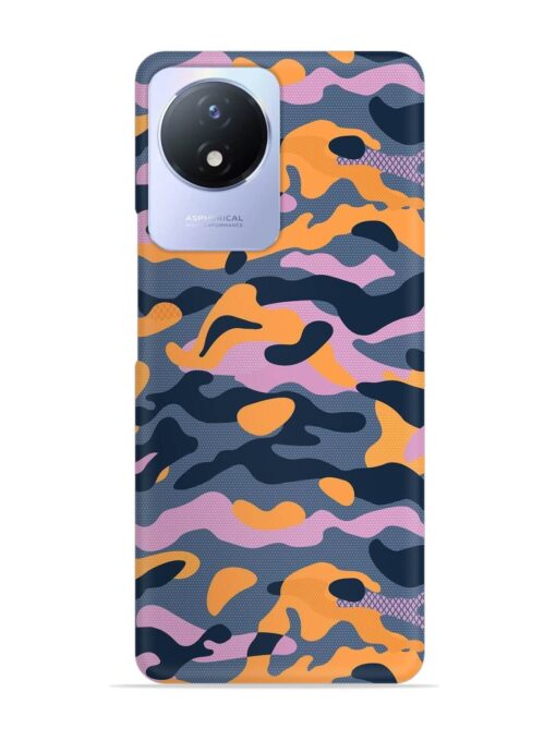 Camouflage Army Military English Orange Art Snap Case for Vivo Y02T