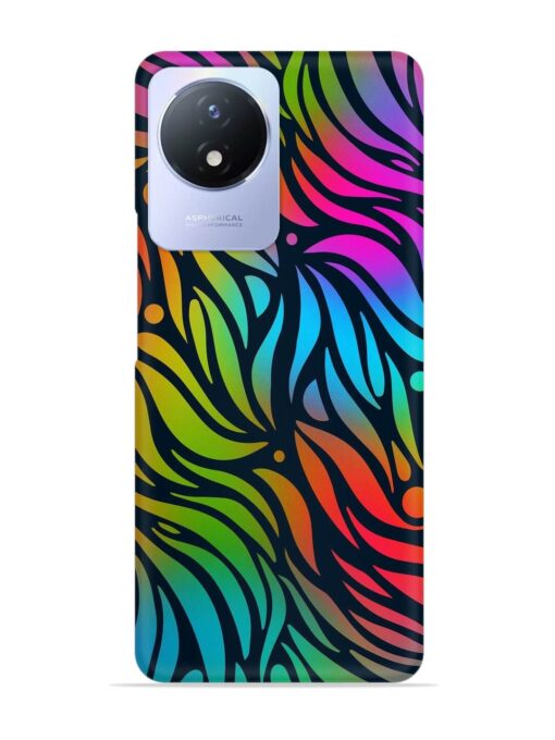 Abstract Leaf Design Snap Case for Vivo Y02T Zapvi