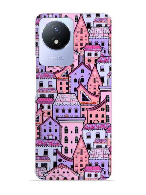 Seamless Pattern Houses Snap Case for Vivo Y02T Zapvi