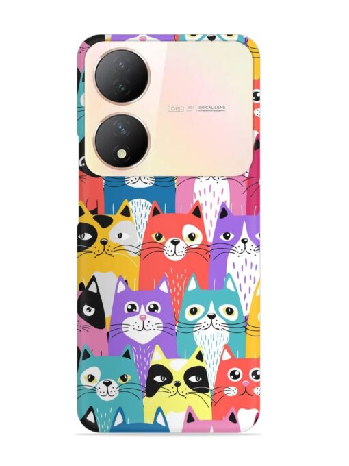 Funny Cartoon Cats Snap Case for Vivo Y100 (5G) Zapvi