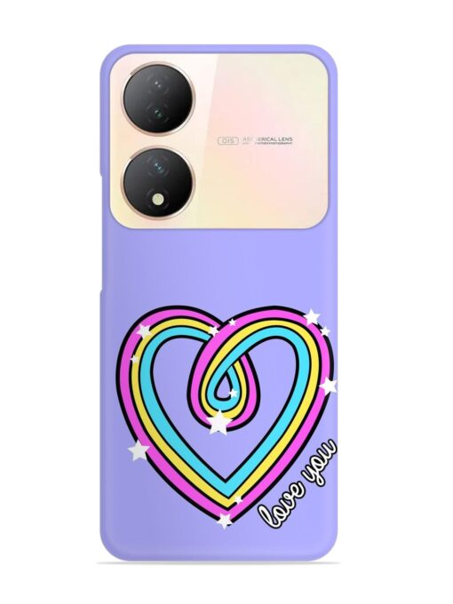 Colorful Rainbow Heart Snap Case for Vivo Y100 (5G)