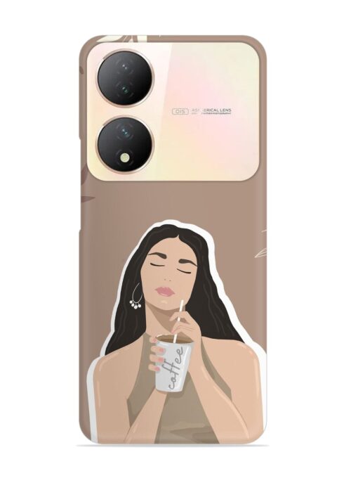 Girl With Coffee Snap Case for Vivo Y100 (5G) Zapvi