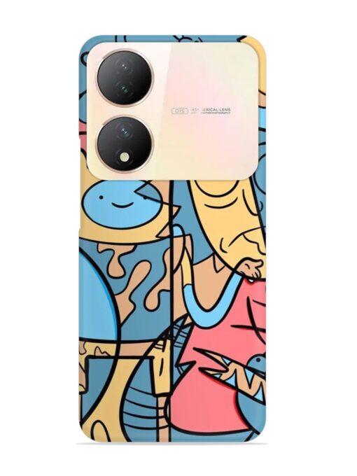 Silly Face Doodle Snap Case for Vivo Y100 (5G) Zapvi