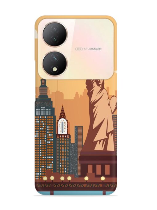 New York Statue Of Liberty Architectural Scenery Snap Case for Vivo Y100A (5G) Zapvi