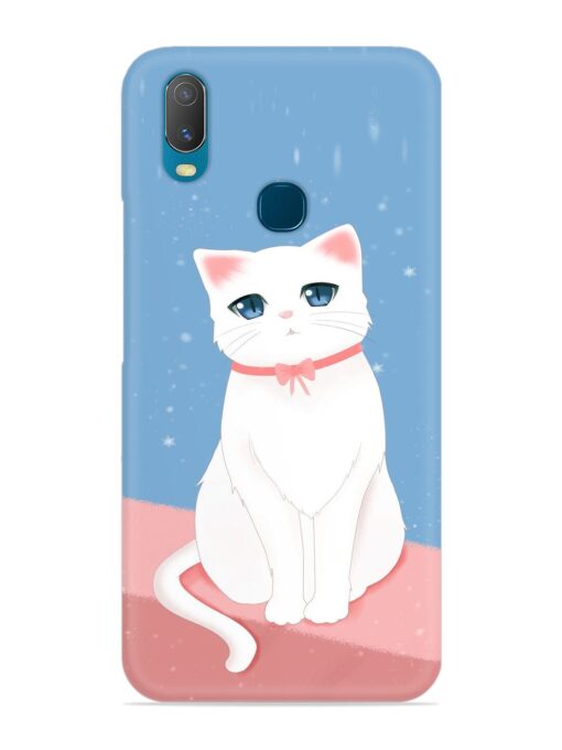 Cute White Cat Snap Case for Vivo Y11 Zapvi