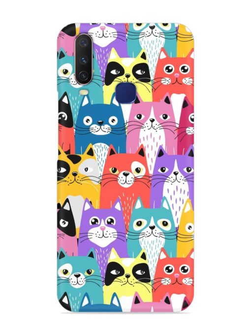 Funny Cartoon Cats Snap Case for Vivo Y12 Zapvi