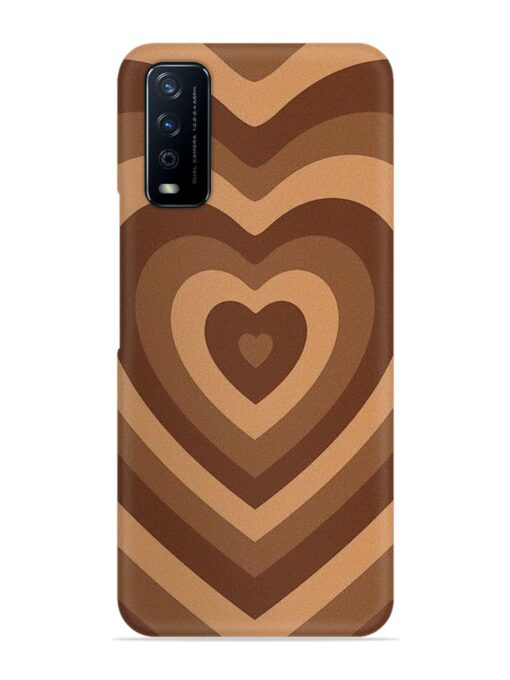 Brown Heart Snap Case for Vivo Y12G