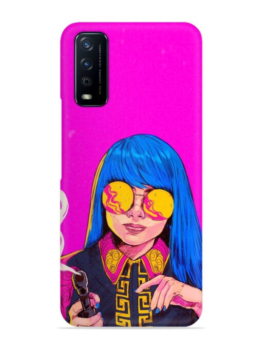 Aesthetic Anime Girl Snap Case for Vivo Y12G