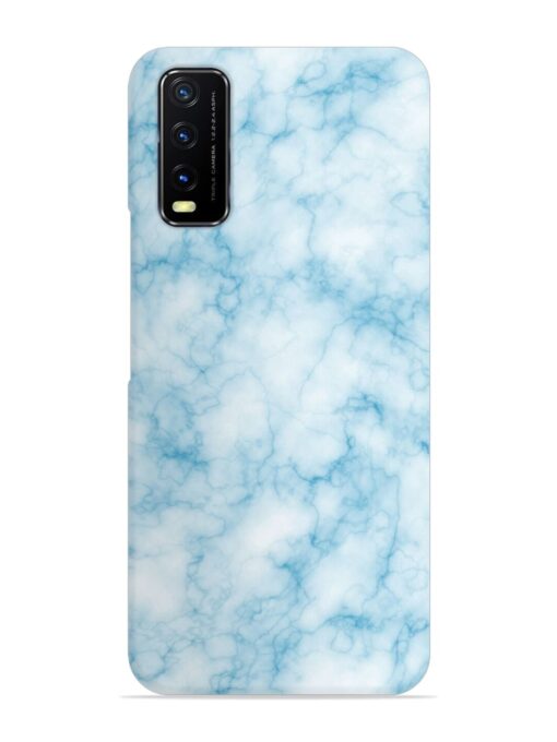 Blue White Natural Marble Snap Case for Vivo Y12S Zapvi