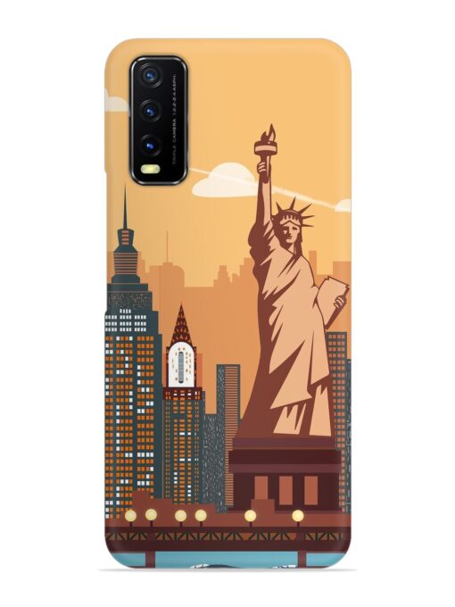 New York Statue Of Liberty Architectural Scenery Snap Case for Vivo Y12S Zapvi