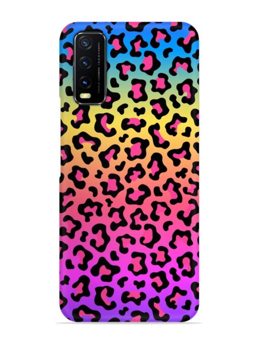 Neon Rainbow Colored Snap Case for Vivo Y12S Zapvi