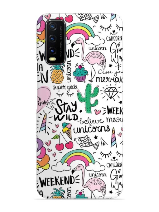 Unicorn Ice Cream Snap Case for Vivo Y12S Zapvi