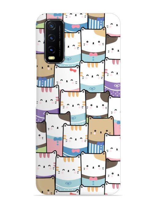 Cute Adorable Cat Snap Case for Vivo Y12S Zapvi