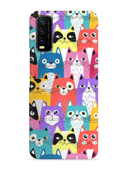 Funny Cartoon Cats Snap Case for Vivo Y12S Zapvi