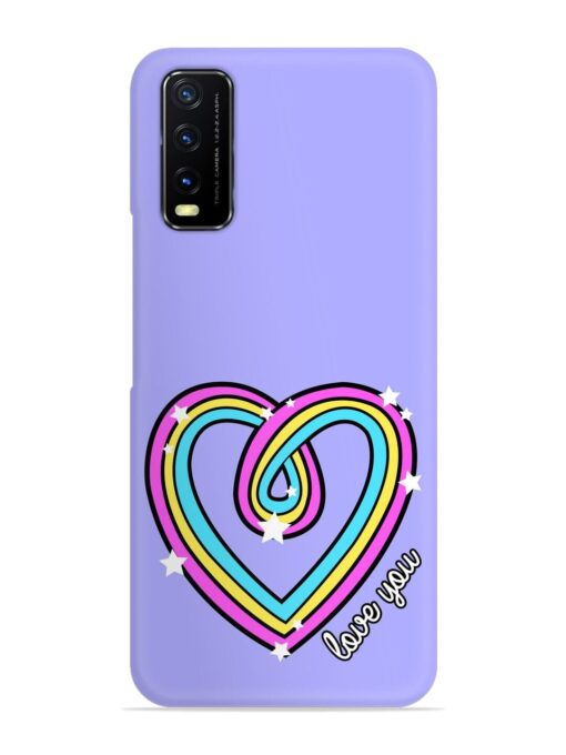 Colorful Rainbow Heart Snap Case for Vivo Y12S Zapvi