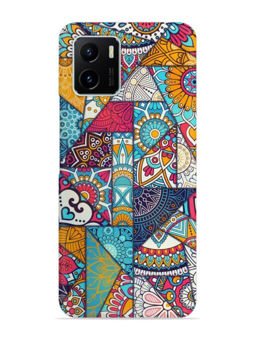 Patchwork Pattern Vintage Snap Case for Vivo Y15S Zapvi