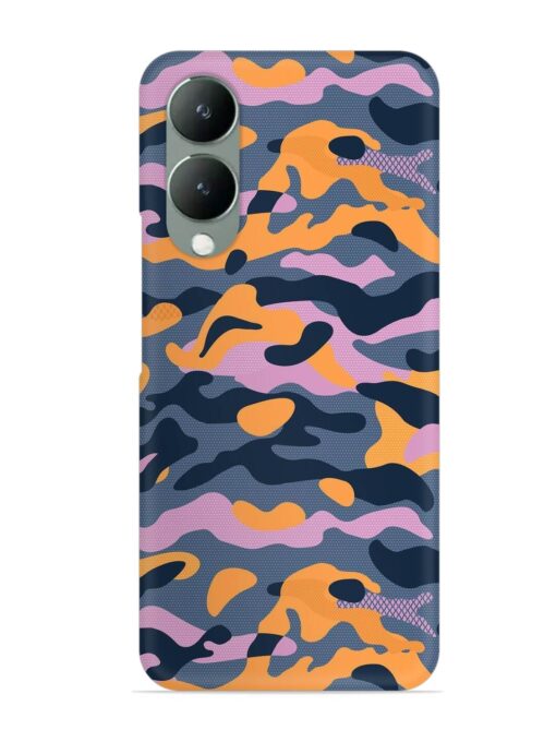 Camouflage Army Military English Orange Art Snap Case for Vivo Y17S