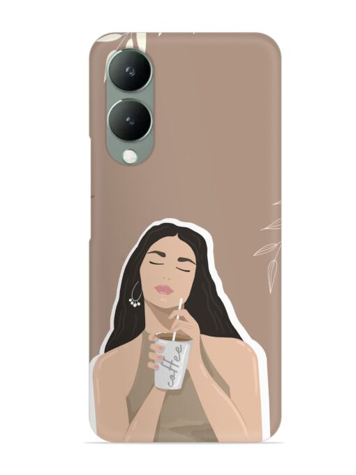 Girl With Coffee Snap Case for Vivo Y17S