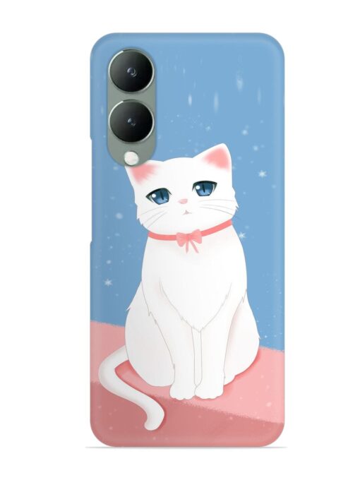 Cute White Cat Snap Case for Vivo Y17S