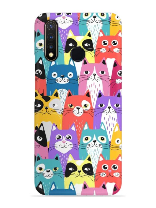 Funny Cartoon Cats Snap Case for Vivo Y19 Zapvi