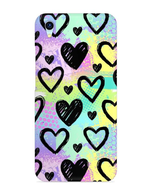 Bright Pattern Hearts Snap Case for Vivo Y1S Zapvi