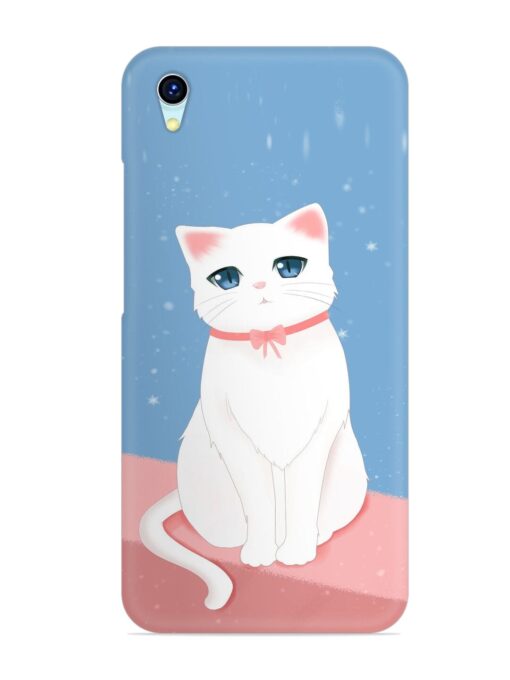 Cute White Cat Snap Case for Vivo Y1S Zapvi