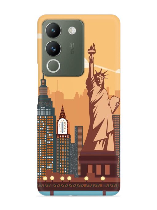 New York Statue Of Liberty Architectural Scenery Snap Case for Vivo Y200 (5G) Zapvi