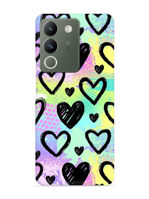 Bright Pattern Hearts Snap Case for Vivo Y200 (5G) Zapvi