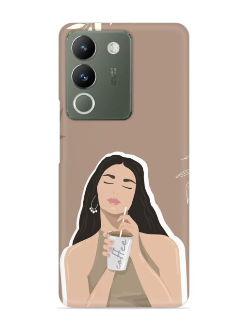 Girl With Coffee Snap Case for Vivo Y200 (5G) Zapvi