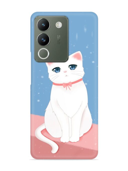 Cute White Cat Snap Case for Vivo Y200 (5G) Zapvi